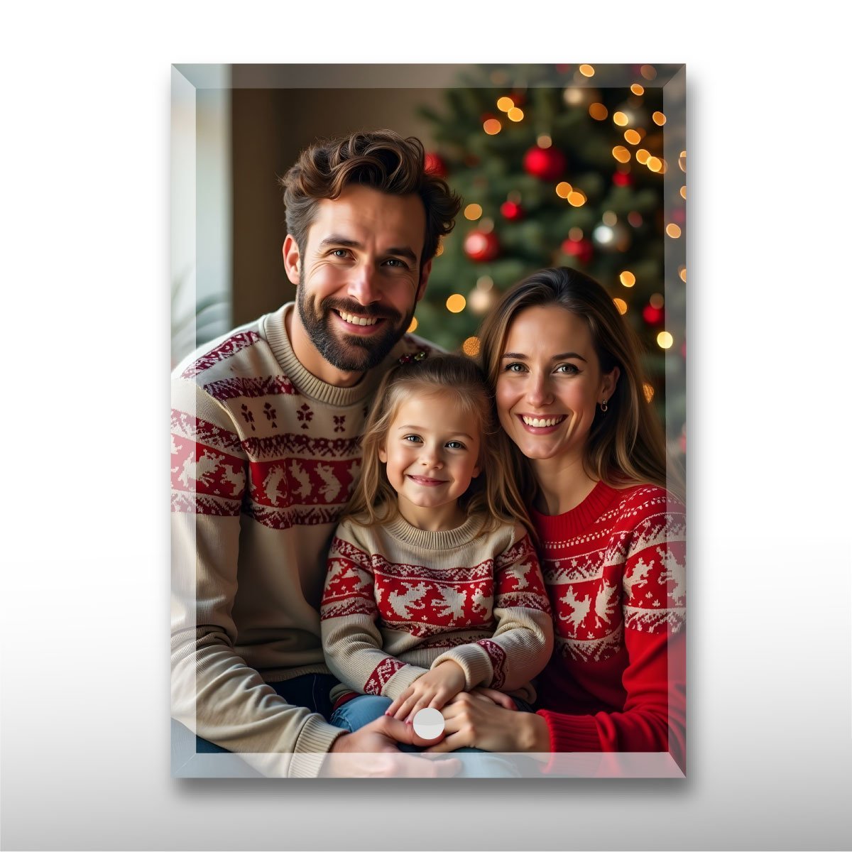 Glasaufsteller mit Foto Weihnachten Luxemburg